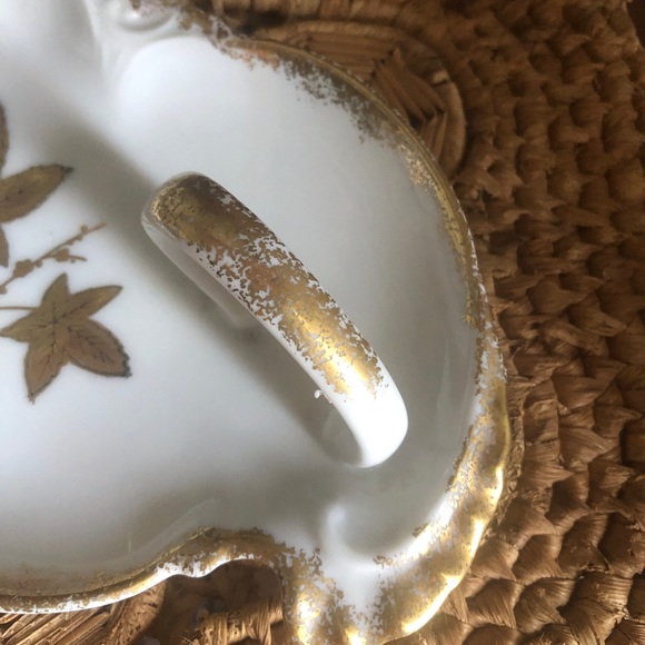 Lefton China Gold Maple Leaf Porcelain Finger Tray #5763 Hand-Painted - Picture 12 of 12